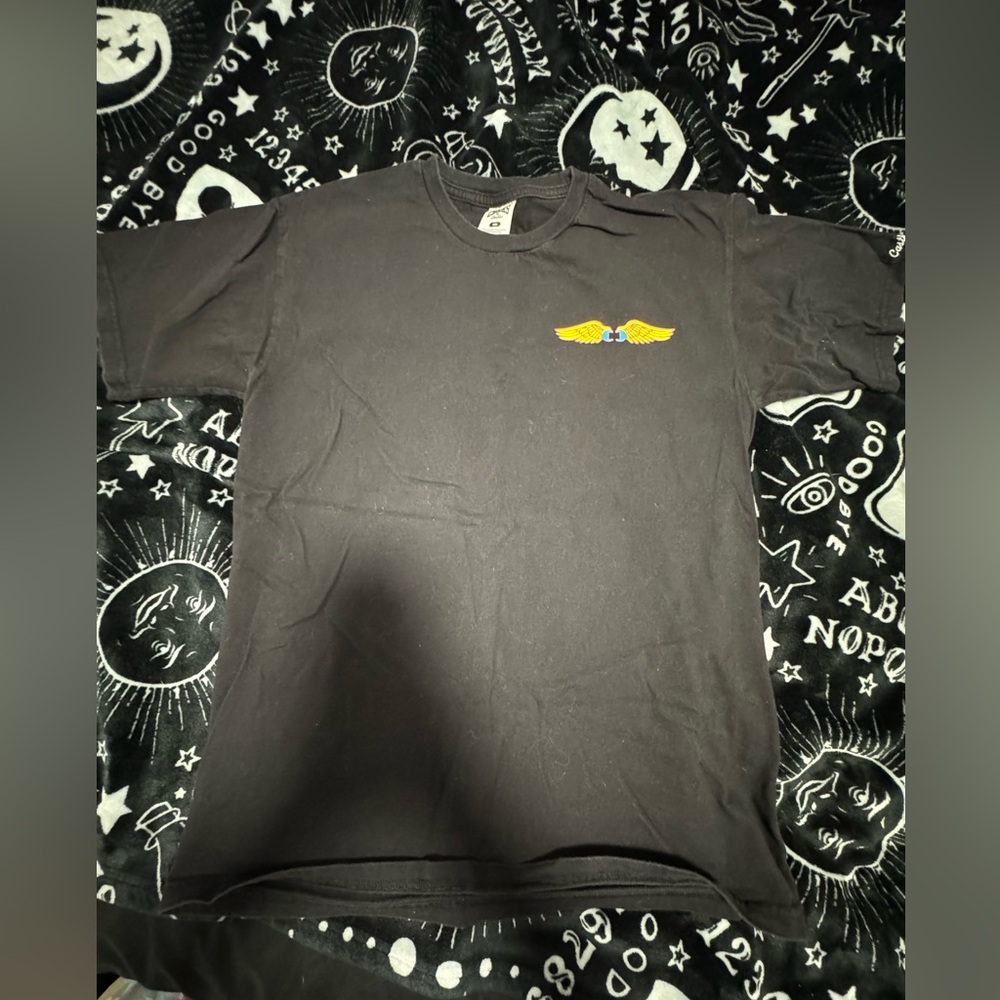 Crooks & Castles Black Tee with Yellow Winged Design